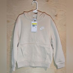 Nike Kids Size Small Beige Zip-Up Hoodie